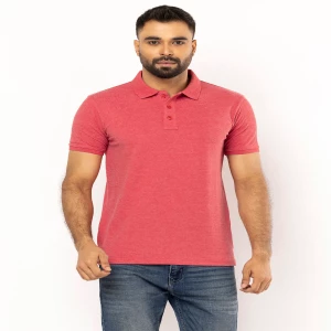 Coral Mixed Cotton Polo Shirt